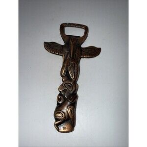 Boma Totem Pole Bottle Opener Canada Souvenir 4 3/4 Inches Made in Canada